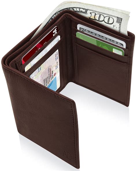 men's black leather rfid protection trifold wallet|best men's trifold leather wallet.